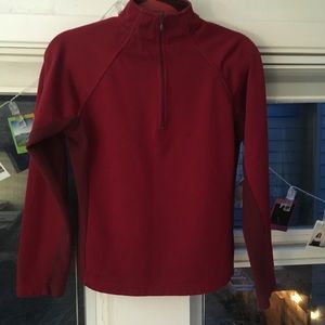 Red half zip fleece
